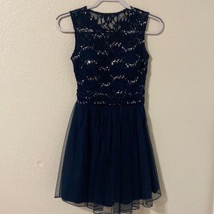 Speckles Blue Prom Dress